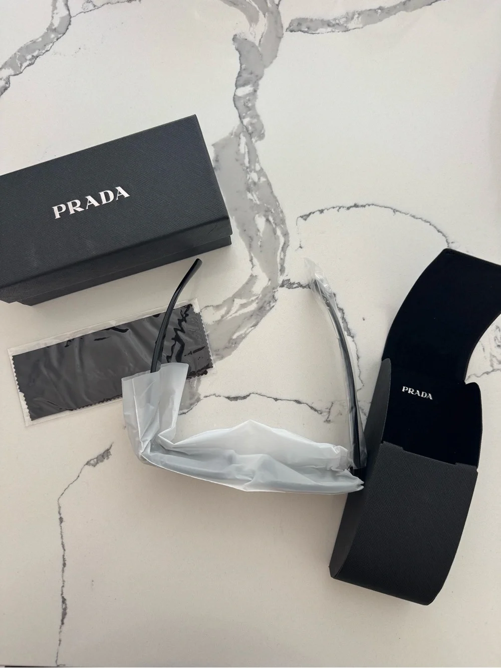 Prada Black Symbole Geometric Sunglasses
